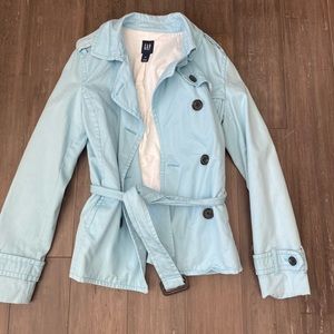GAP LIGHT BLUE SPRING LIGHTWEIGHT TRENCH COAT XS